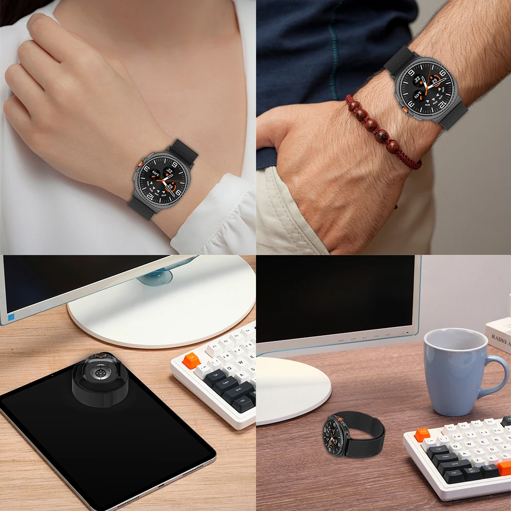 BEHUA cinturino milanese per Samsung Galaxy Watch 8 cinturino in metallo con cinturino connettore per accessori classici Galaxy Watch8