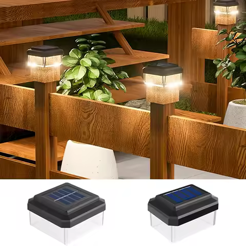 Solar Post Lights Waterproof Modern Lamp Decoration Fence Deck Lights for Outdoor Garden Patio Porch Yard Driveway Walkway Dock