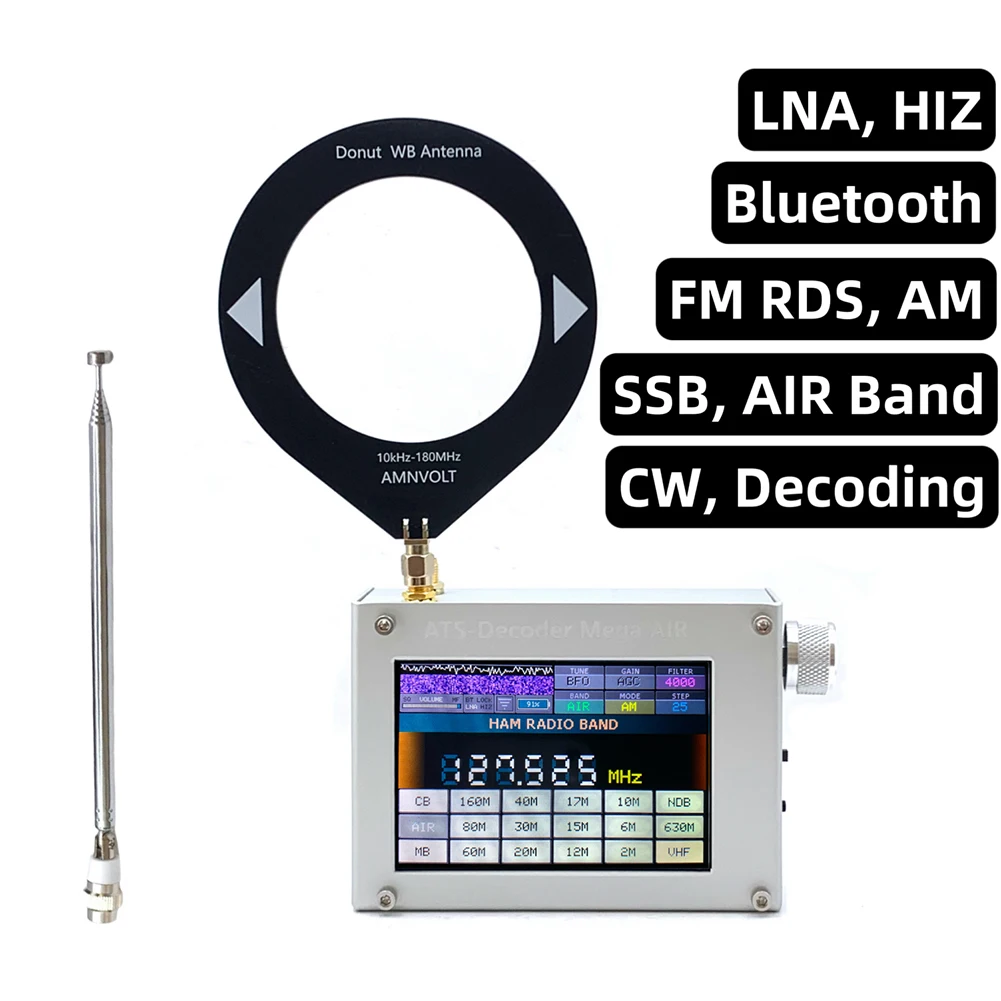 For ATS Decoder Air Si4735 Full-band Radio Receiver FM RDS/AM/WiFi SSB/CW/RTTY Instrument Parts Accessories