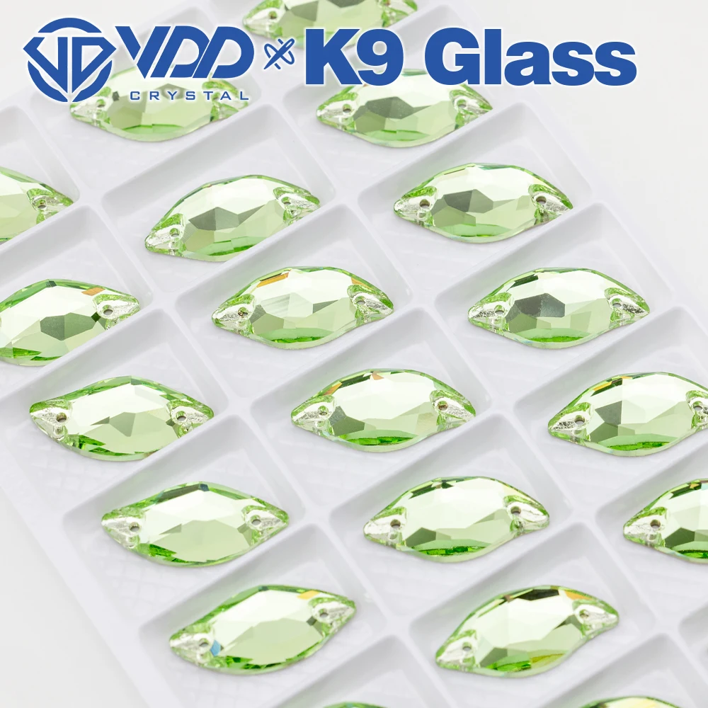 VDD Großhandel Blattförmige Hochwertige K9-Glas-Applikationssteine, Kristall-Flachboden-Nähsteine für Kleidung, DIY, Kleider, Hochzeitskleider – Detail 16