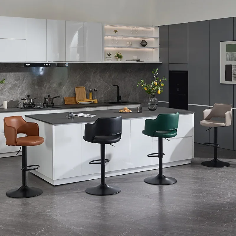 Chaise de bar moderne Simple, réception élévatrice, chaise à dossier, chaise d'îlot, tabouret haut, comptoir de bar de luxe léger