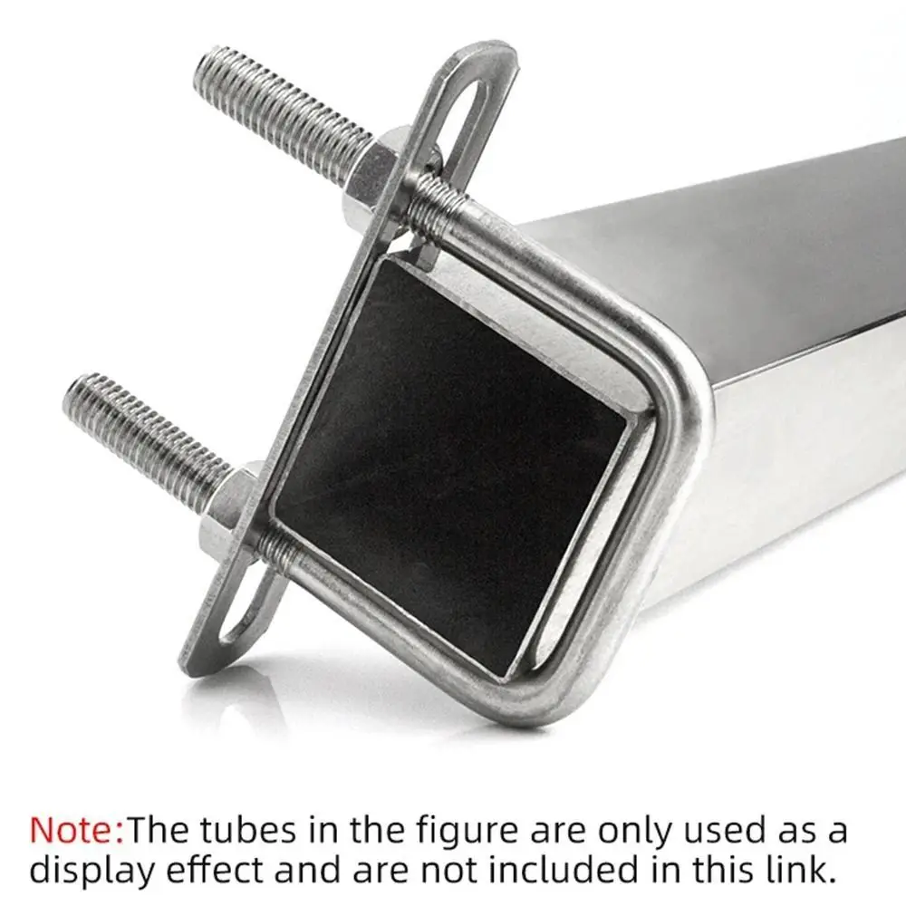 1Pcs New Galvanized Q235 Carbon Steel M8 Square Tube Clamp With Baffle Screws Pipe U-clamp Square Bolt for Square Tube