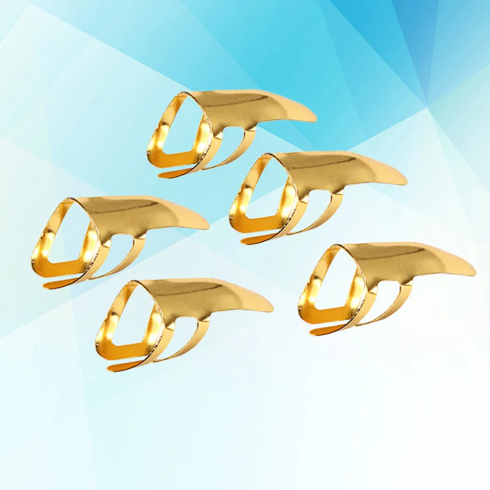 

5Pcs Premium Guitar Parts Finger Picks Stainless Steel Ultra Thin Portable for Ukulele Banjo Golden Guitar Parts