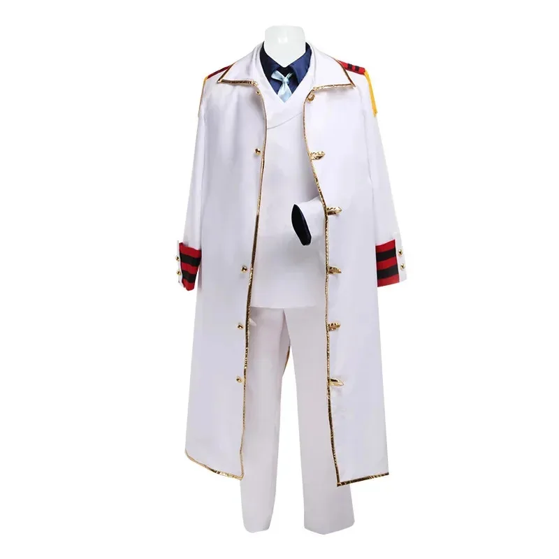 Anime Monkey D Garp Costume Cosplay Uniforme marina Giacca Cappotto Mantello Rufy Nonno Festa Costume di Halloween Uomo Donna