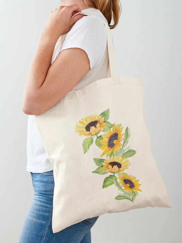 

sunflower art , watercolor Tote Bag Portable shopping bag Canvas bag canvas tote Big