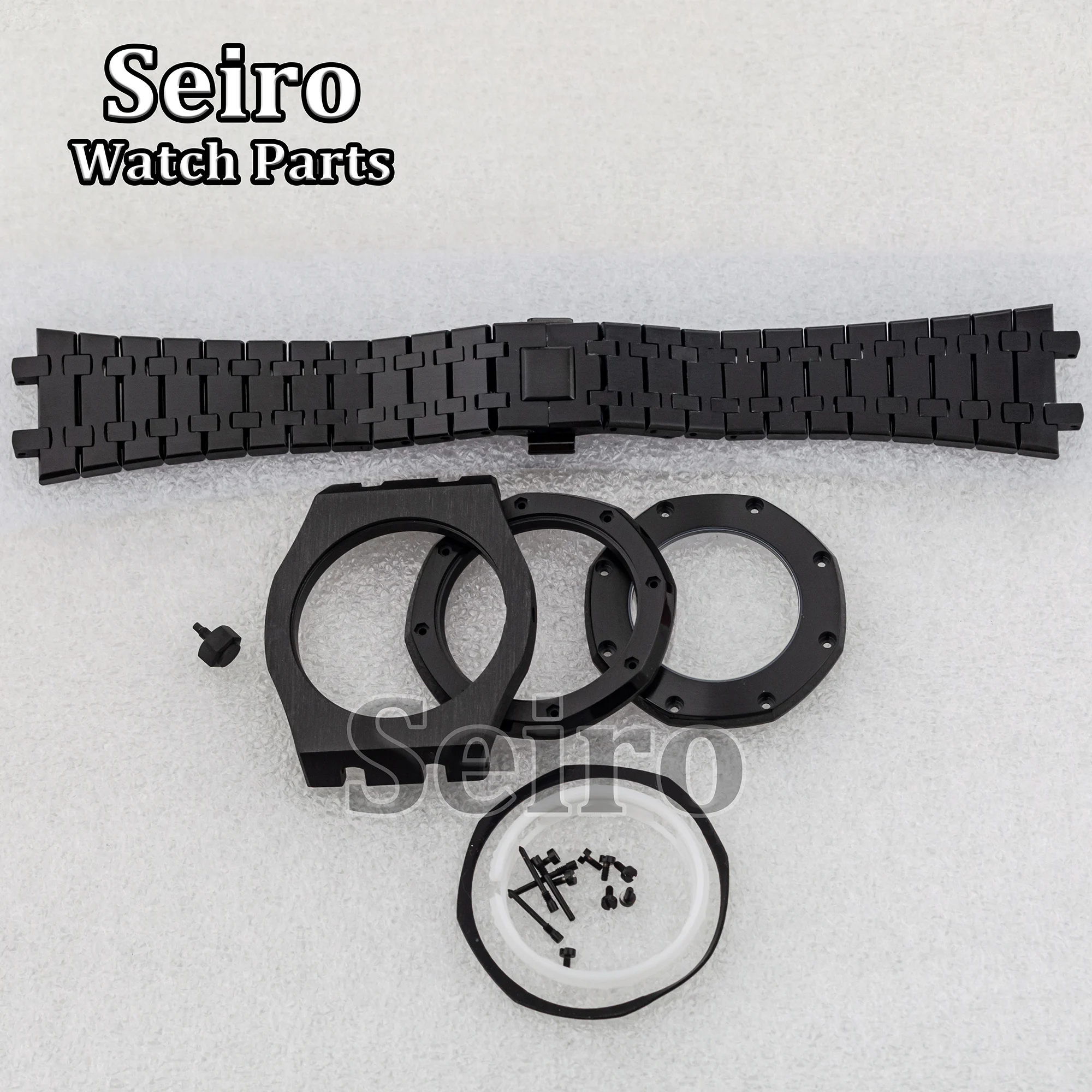 42mm Octagon Watch Case Modify Sapphire Crystal Glass Stainless Steel Strap 10bar for 31.8mm Dial Royal NH35 NH36 Movement