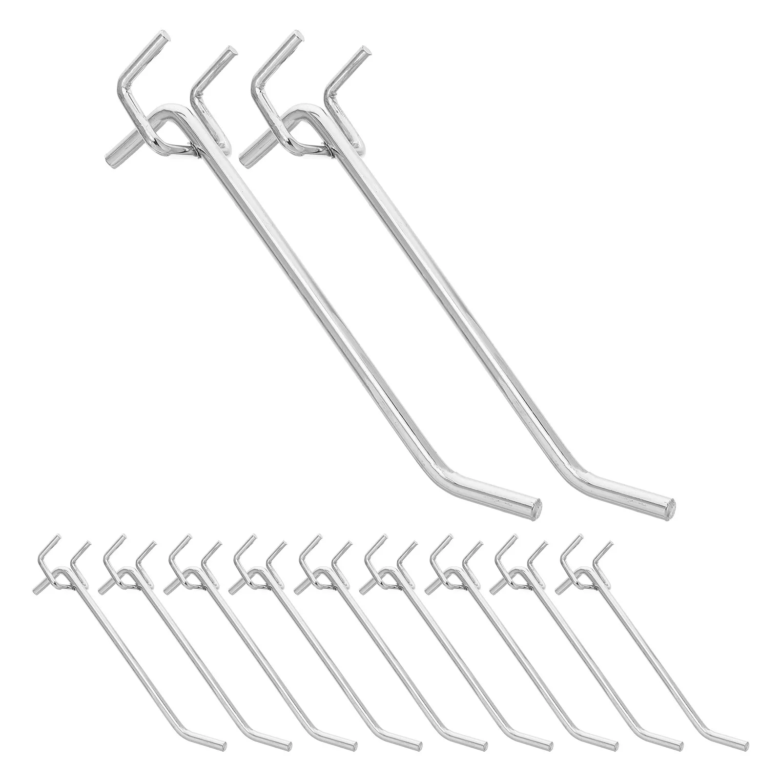 12Pcs Heavy Duty Metal Pegboard Hooks for Garage Workshop Retail Display - Sturdy Tool Organizer Hooks Compatible with 2.5cm