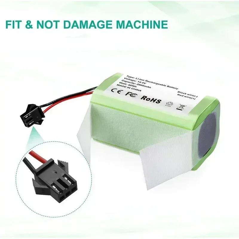 بطارية ليثيوم أيون 14.4 فولت 6800 مللي أمبير في الساعة لـ Conga 990 1090 Tesvor X500 Ecovacs Deebot N79 N79S DN622 Eufy RoboVac 11 11S RoboVac 30