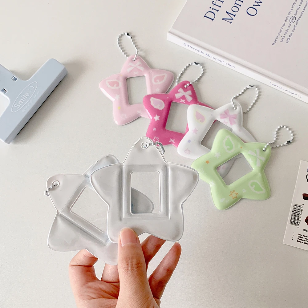 Ins Style mignon en forme d'étoile 2 pouces Mini porte-carte Photo k-pop idole Photo autocollant support Goo carte décoration titulaire