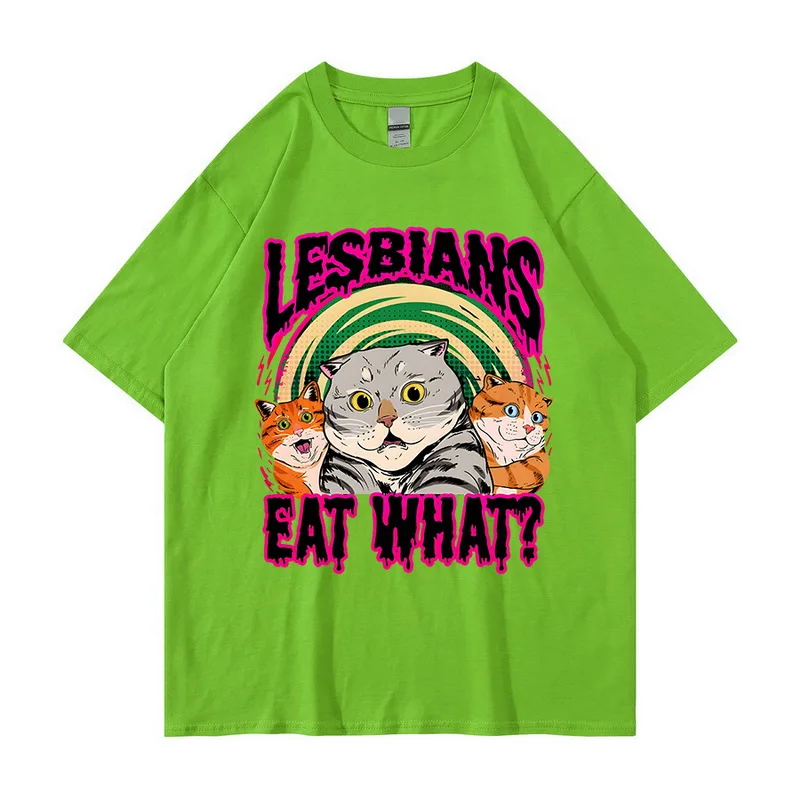 2022 Men Hip Hop T Shirt LESBIANS EAT WHAT Streetwear T-Shirt Cotton Hiphop Loose Tshirts Summer Short Sleeve Tees