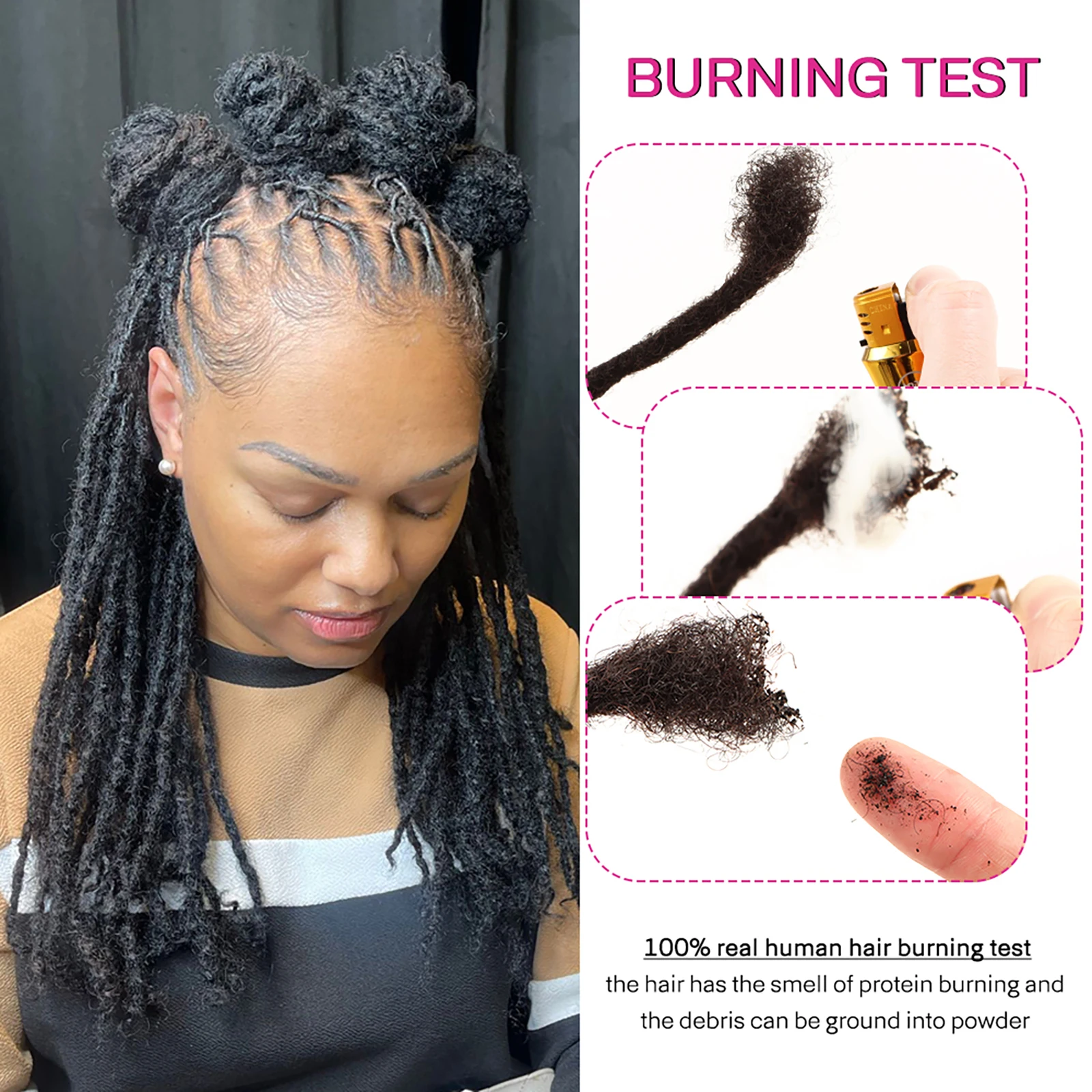 Embouts Enroulés Texturés, Extrémités Bouclées, Locs Doux Naturels, Extensions de Cheveux Humains, 20 Brins, Un Paquet