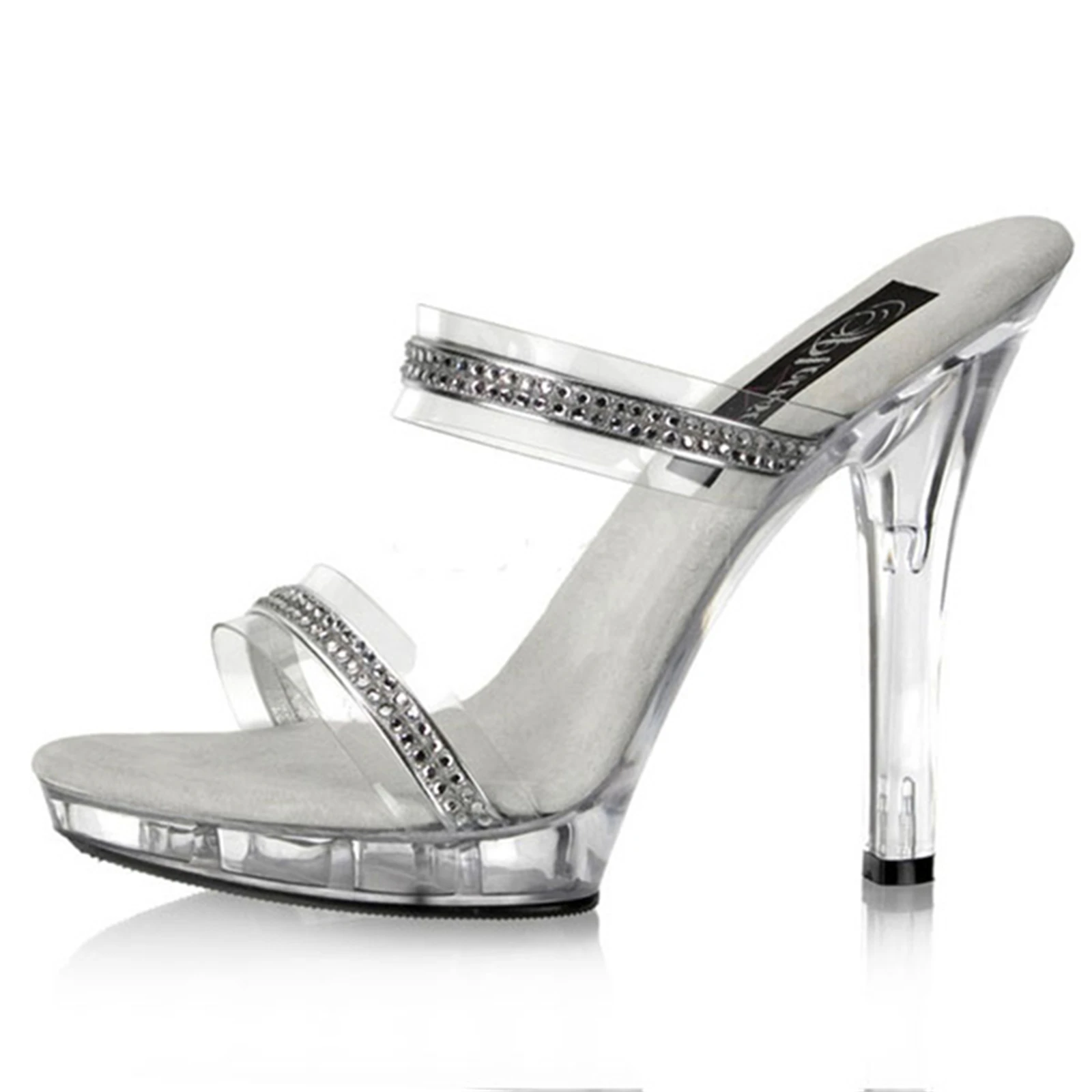 

Black Thick Platform High Heels Slippers for Women 13cm Sexy Wedding Party Dancing Shoes Comfortable Nightclub Footwear