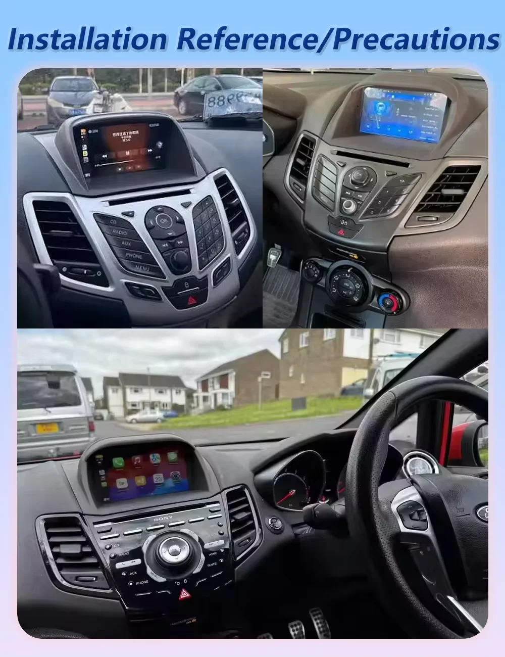 Android Auto Carplay Car Radio For Ford Fiesta MK6 MK7 2009 2010 2011 2012 2013 2014 - 2017 Multimedia Player 2Din 5G Wifi Video