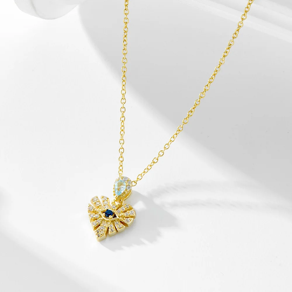 

Withered S925 Sterling Silver Micro Inlaid Zircon Heart-shaped Necklace Accessory For Women's Collarbone Chain