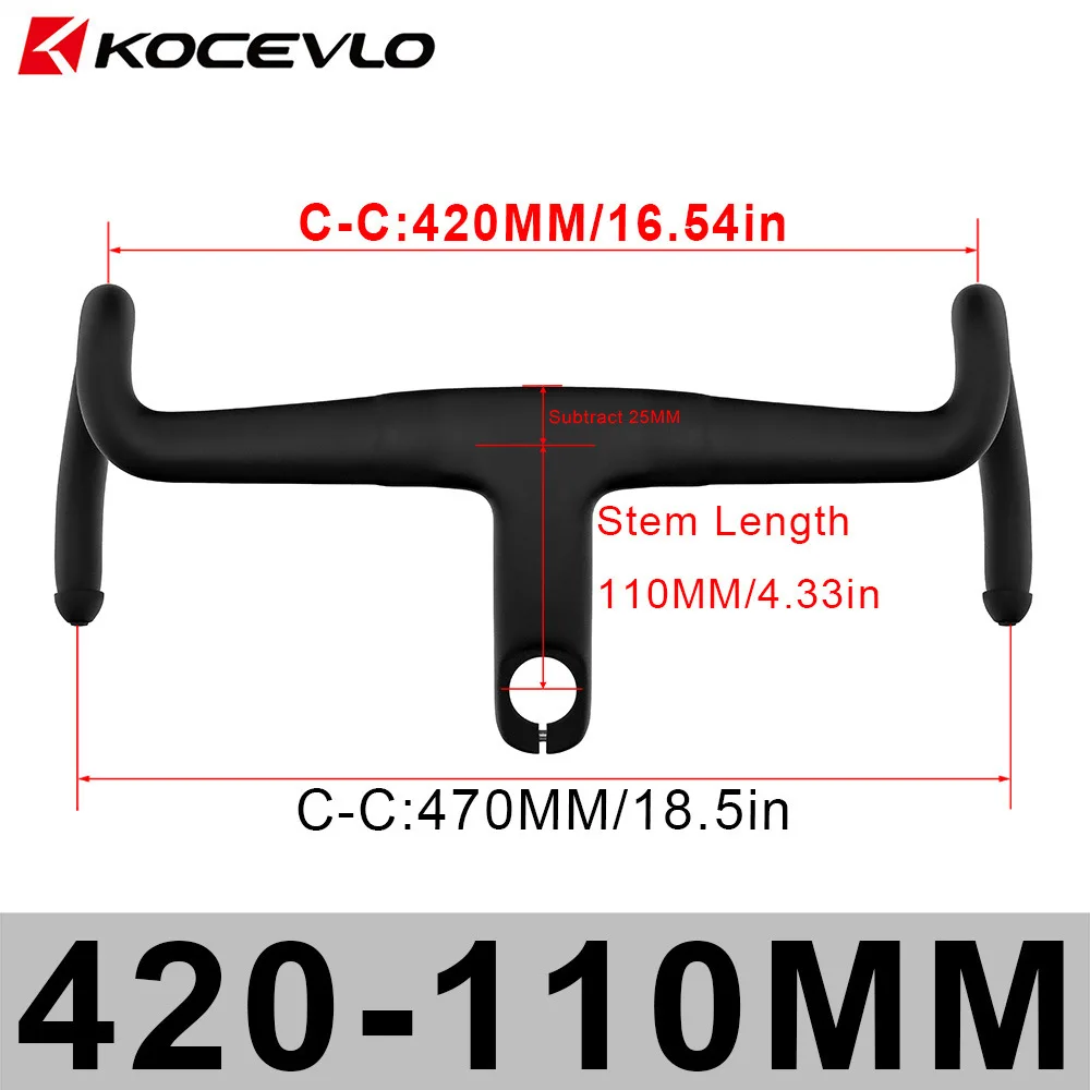KOCEVLO K05 Full-Carbon Fiber Gravel Integrated One-Piece Drop Handlebar with Fully Internal Routing and Padding image 3