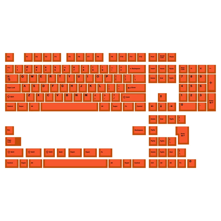 Orange keycap cherry original height PBT material hot sublimation process solid color keycap primary color injection molding