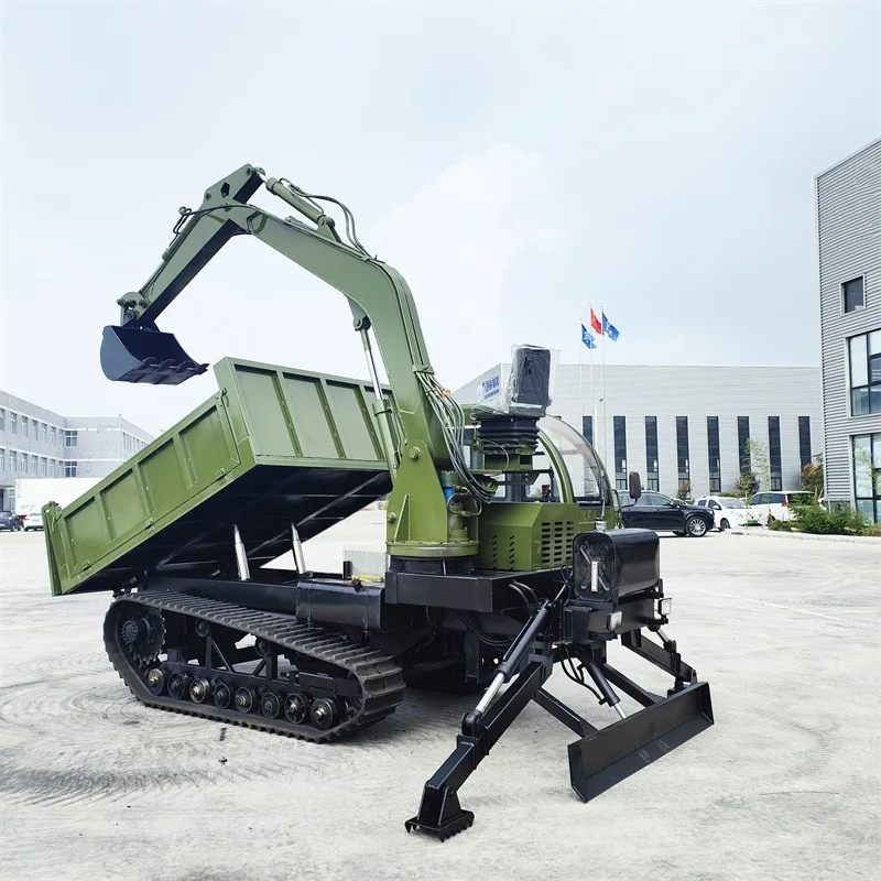 Trattore agricolo compatto mini dumper cingolato personalizzato per macchine forestali con escavatore