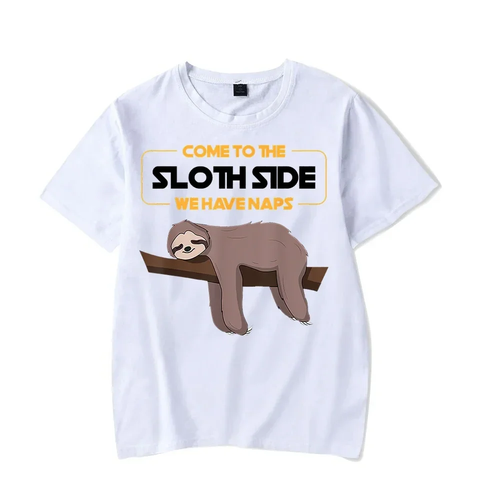 Lazy Sloth Men's T-shirts Come To The Sloth Side We Have Naps Print Top Y2k Streetwear Men Tshirt Fashion Harajuku Sloth T Shirt