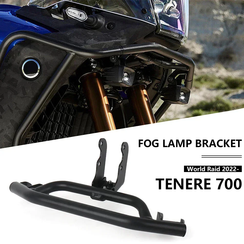 For Yamaha Tenere700 Tenere TENERE 700 World Raid 2022 2023 LED Light Mount Bracket Bar Fog Lamp Holder Front Crash Bar Guard