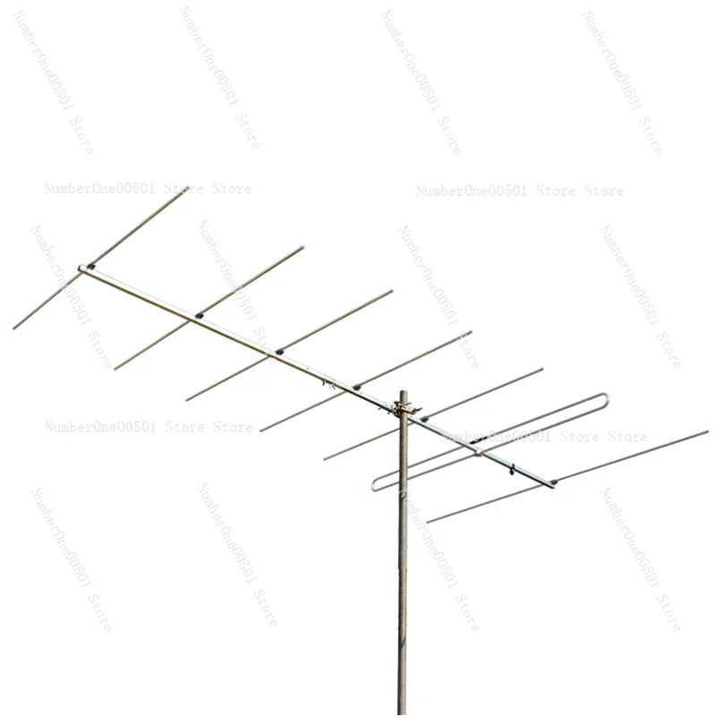 High Gain Remote Reception Directional FM Radio Broadcast Seven Unit Fishbone Yagi FM Antenna Outdoor 10db