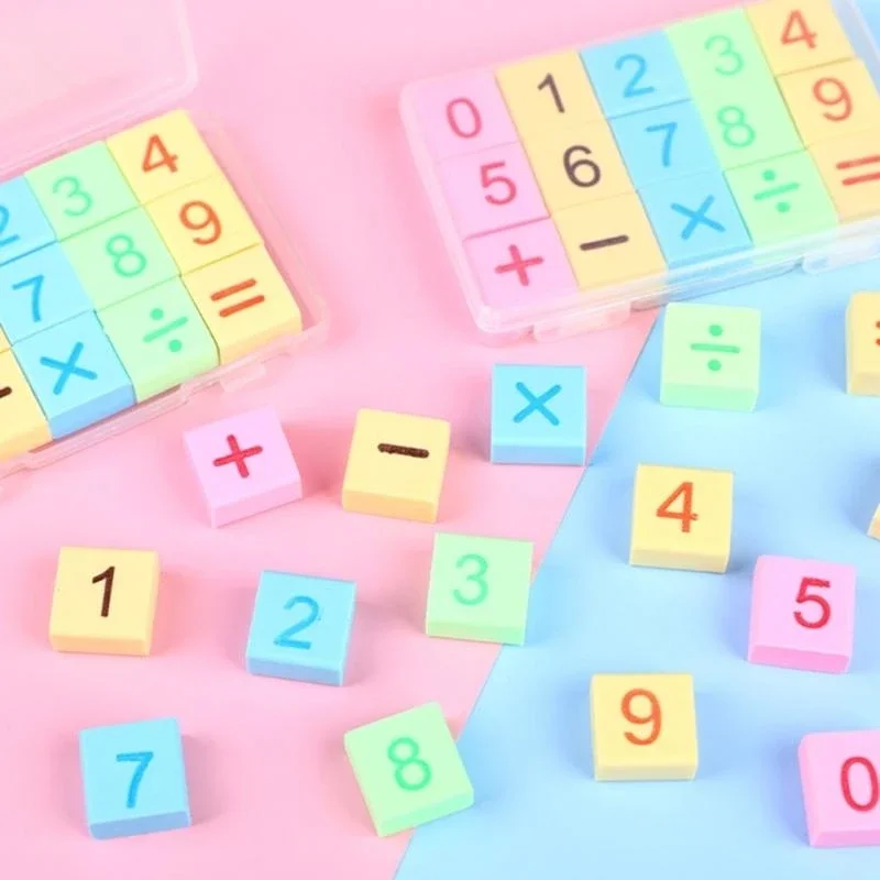 مجموعة محايات الرياضيات التعليمية مجموعة متنوعة من الأشكال الملونة النابضة بالحياة ملحق محمول للمشاركة في الفصول الدراسية 15UB #3