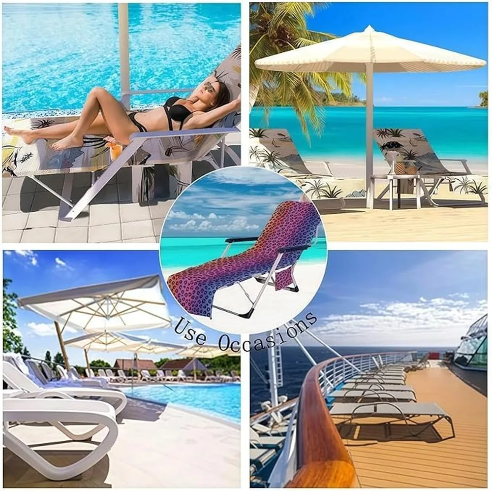 Beach Chair Slipcover Quick Drying Microfiber Fabric Lightweight Portable Soft Easy To Clean