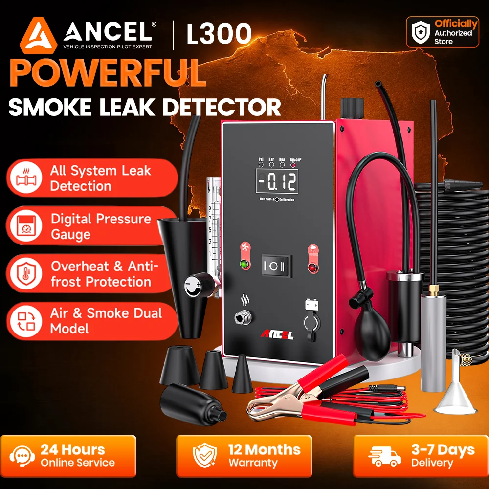 Détecteur de fuite de fumée puissant pour voiture ANCEL L300 avec pompe à air intégrée, testeur de diagnostic de fuite EVAP double mode, machine à fumée