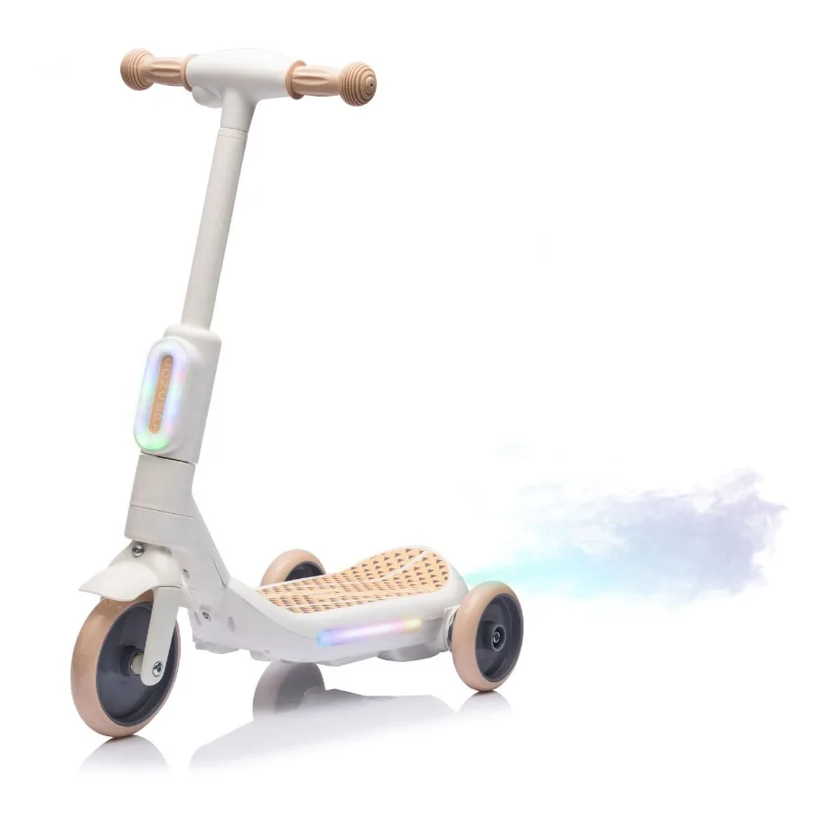 2in1 Ride On ThreeWheel Elektroroller Rücklichter Farblichter W Spray Wider Pedal PU-Räder zum effektiven Bodenschutz unabhängigen