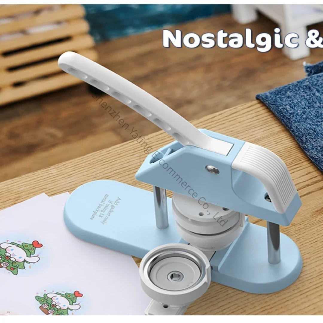 1PC 58mm Badge Machine Blue and White Horizontal Pushing Suit Making Machine Self Made Anime Badge Machine