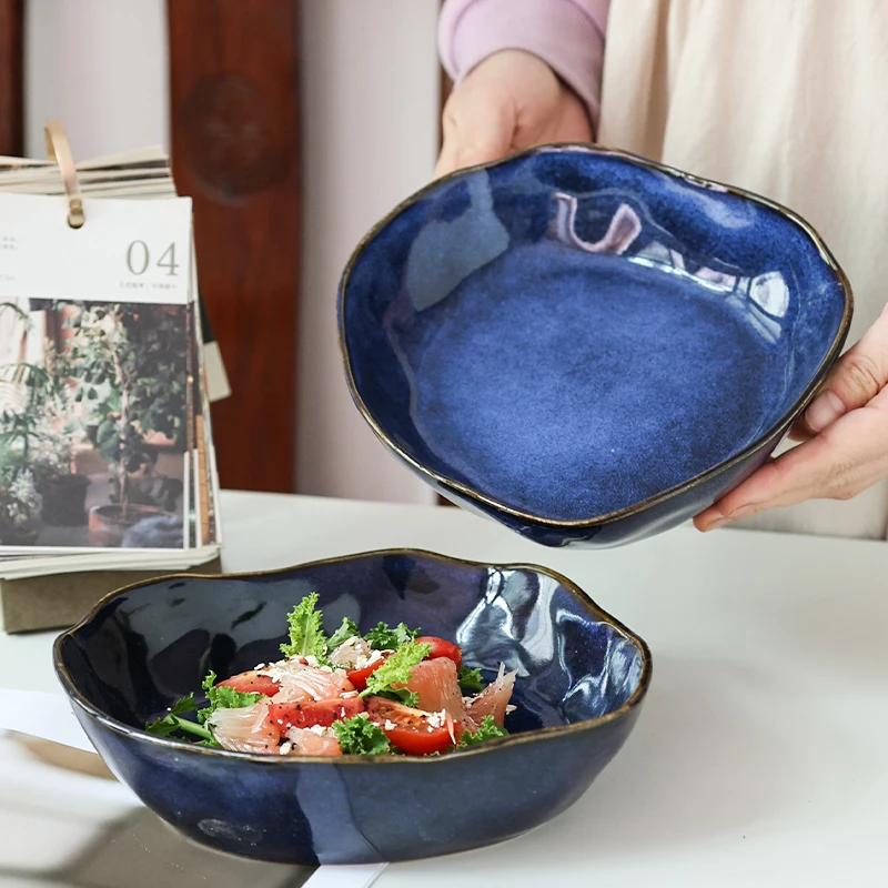 Creative Cerc Bowl Irregular ape Deep European Sle Dinnerware Set Small Di Home Use Diwaer Support Soup Bowl