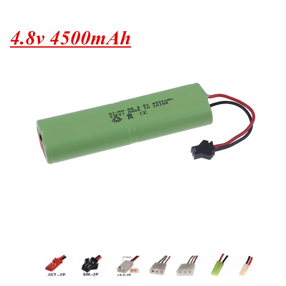 Upgrade 4.8v 4500mah NiMH Battery For Rc Toys Cars Tank Truck Robots Guns Boats AA Ni-MH 4.8v Rechargeable Battery Pack 3500mAh