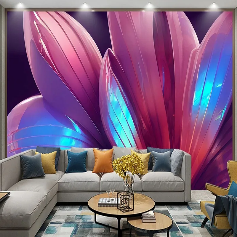 

Custom 3D Modern Three-Dimensional Flower Crystal Flower Living Room Background Wall Mural Papel De Parede Tapety Home Décor