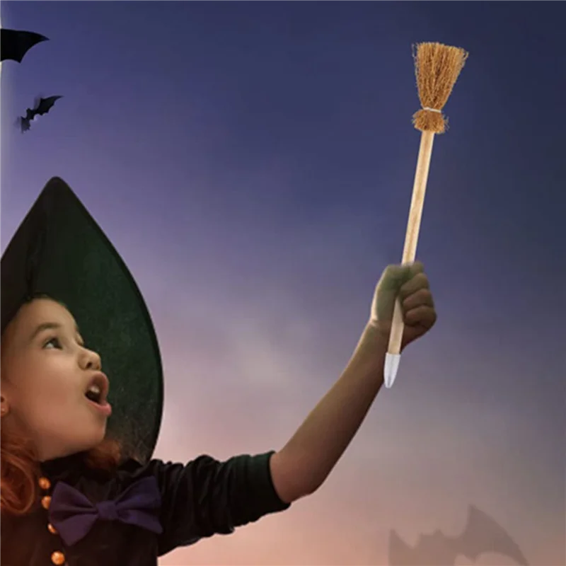 

AT41 42PCS Witch Broom Stick Pencils Halloween Wizard Wand Pencils For Theme Party Gift Goodie Bag Fillers