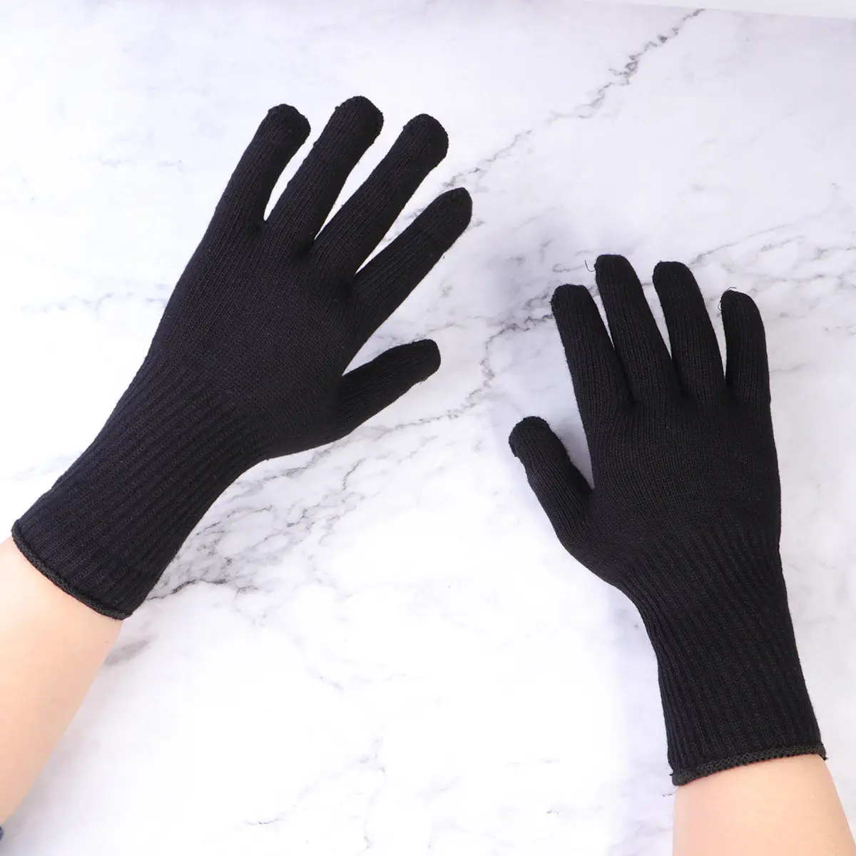 

2Pairs Anti Scald Heat Resistant Gloves for Hair Curler Straightener Flat Iron Curling Wand Hair Dryer Wrist Extended Safety