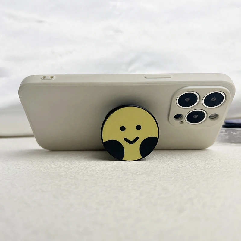 Simple Style Cartoon Emoji Phone Grip Cute Phone Stand Lazy Foldable Desktop Phone Holder For iPhone 15 Pro Max Huawei Xiaomi