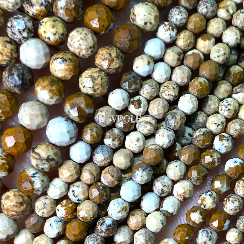 Faceted Round 2 3 4mm Natural Stone White Moonstone Loose Spacer Beads for Jewelry Making Diy Bracelets Charms Accessories 15''