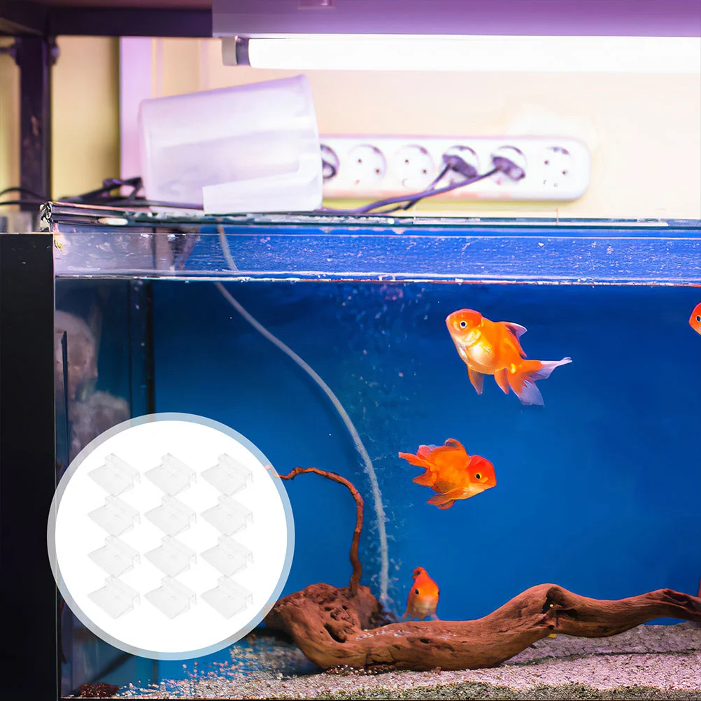 12Pcs Aquarium Cover Holder Clip Clear Acrylic Lid Brackets for Fish Tank Glass Top 8Mm Thick Secure Fit Easy Install