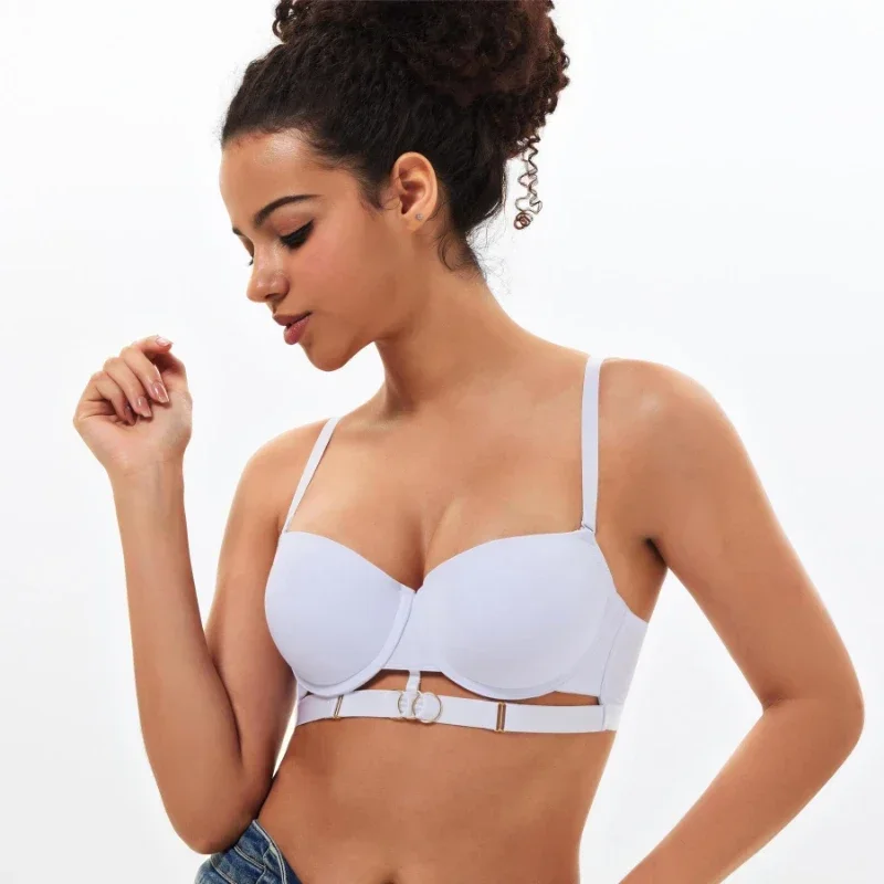 Bralette Half Cup Bezszwowe fiszbiny dla kobiet Miękki biustonosz Seksowna bielizna Biustonosz z wyściółką Push Up Komfortowa niewidoczna bielizna