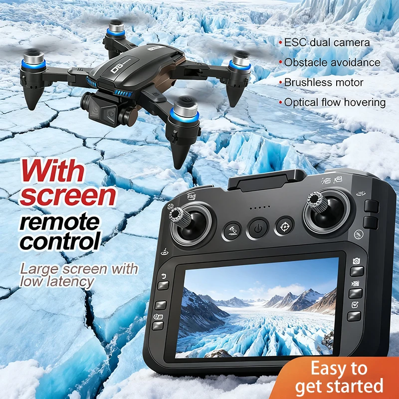 2026 novo d5 zangão 4k profissional hd câmera dupla sem escova evitar obstáculos dobrável com controle de tela quadcopters rc drones