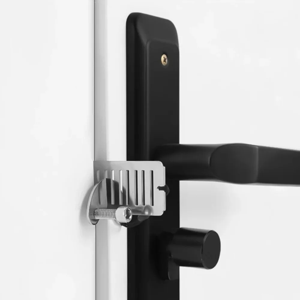 Creative Metal Door Lock Latch Security Anti Theft Safety Latch Punch-free Security Door Stops Tool Travel Home Room