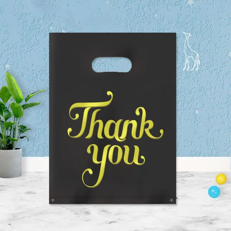 Thank You Packaging Bags Party Plastic Gift Candy Shopping Bag Handbag Birthday Wedding Thanksgiving Small Business Supplies