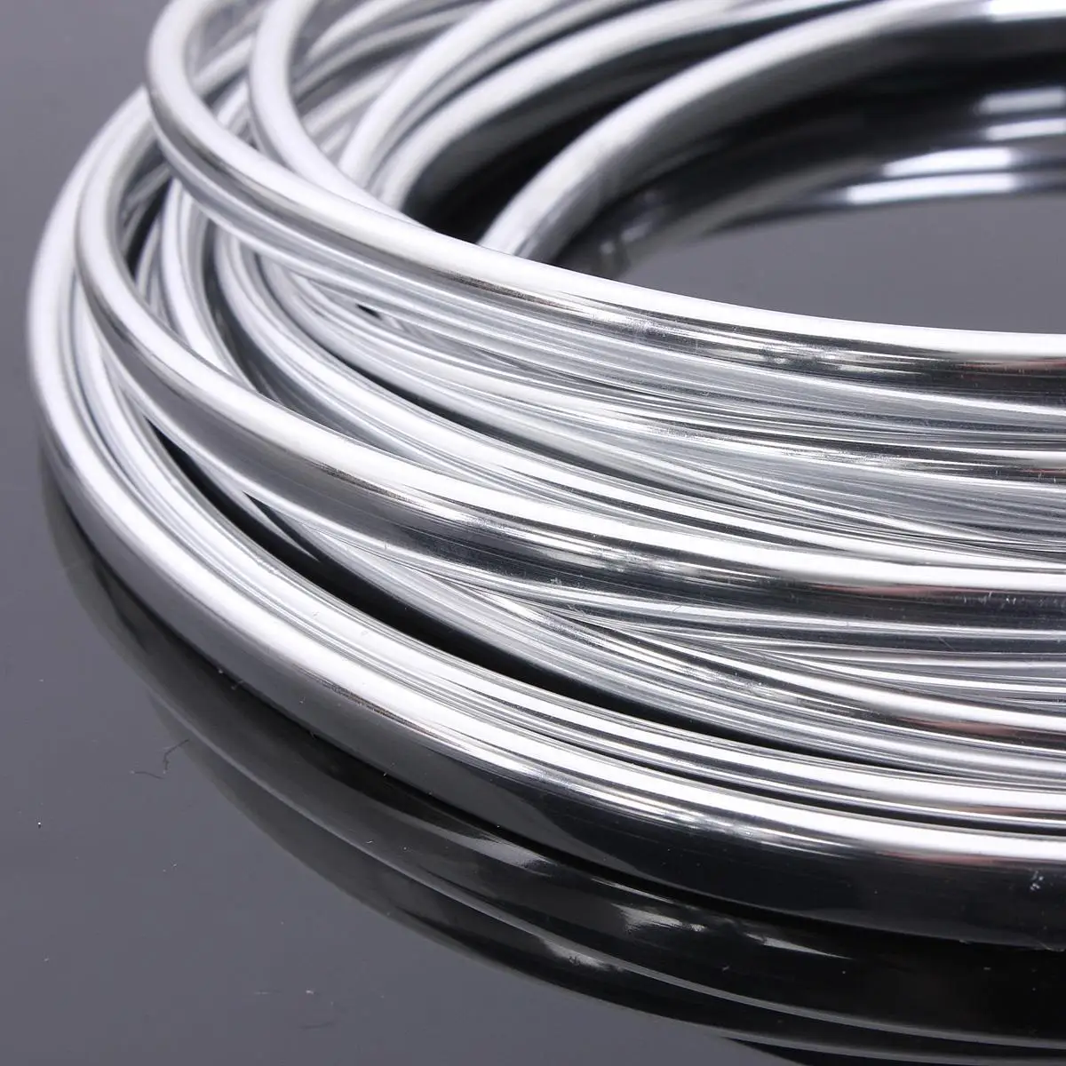 6M Car Door Chrome Moulding Trim Strip Edge Scratch Guard Protector Cover Strip Roll Chrome Styling Moulding Trim Strip