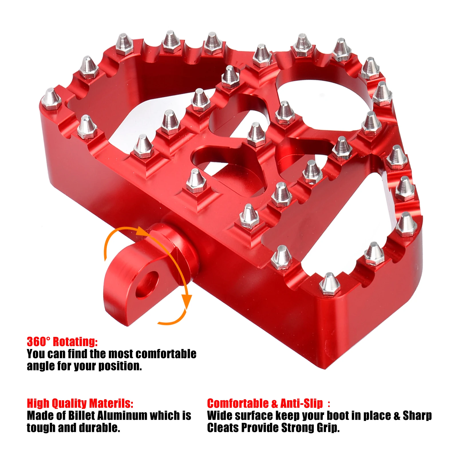 

Motorcycle Triangle MX 360° Foot Pegs Footrest Pedal CNC Cut For H-D Harley Touring Road King Sportster 883 Dyna Softail