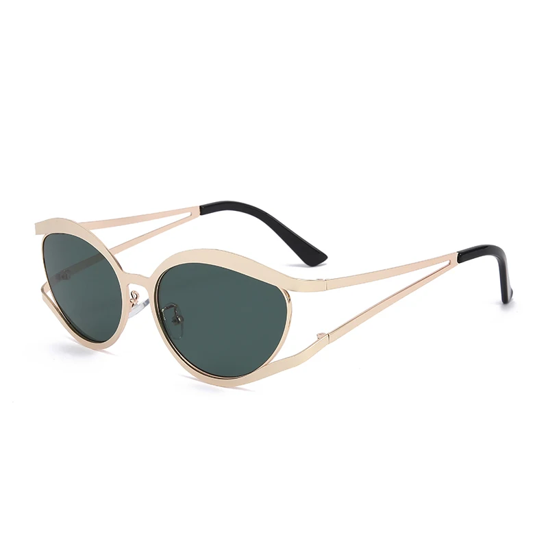 موضة عين القط النظارات الشمسية المعدنية النساء الرجال بسيطة النظارات الفاخرة الترفيه السفر نظارات شمسية سيدة رجل UV400 نظارات واقية #3