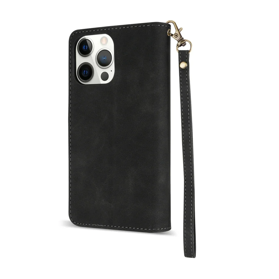 Wallet Multi-card Zipper Kickstand Magnetic Flip Leather Case For iPhone 15 Pro Max 14 Plus 13 Mini 12 11 SE 2020 X XS XR 8 7 6s