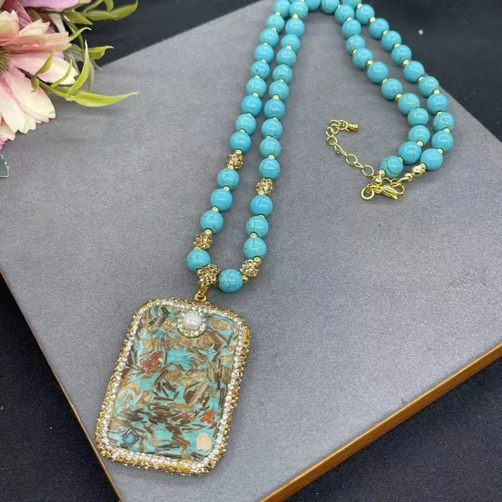 New Emperor turquoise women's necklace, personalized, fashionable, simple, luxurious, and exquisite jewelry for ladies