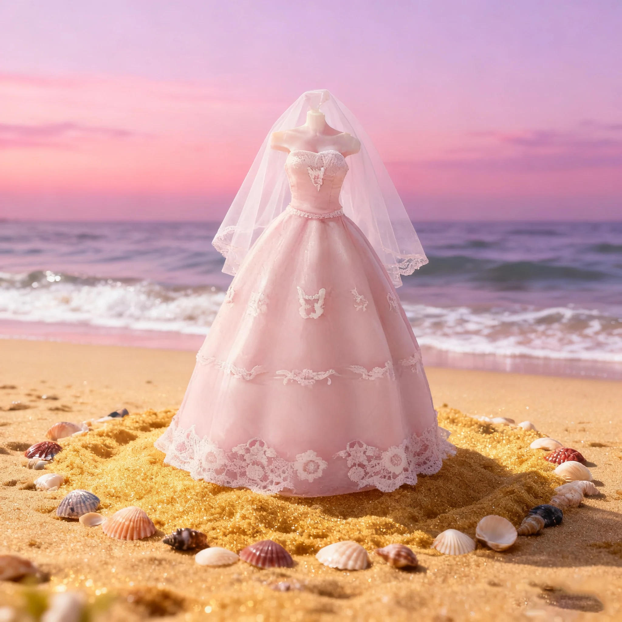 

Beach Dress Silicone Mold Bridal Gown Lace Seashell Aromatherapy Candle Plaster Mould for Romantic Wedding Gift Valentine's Day