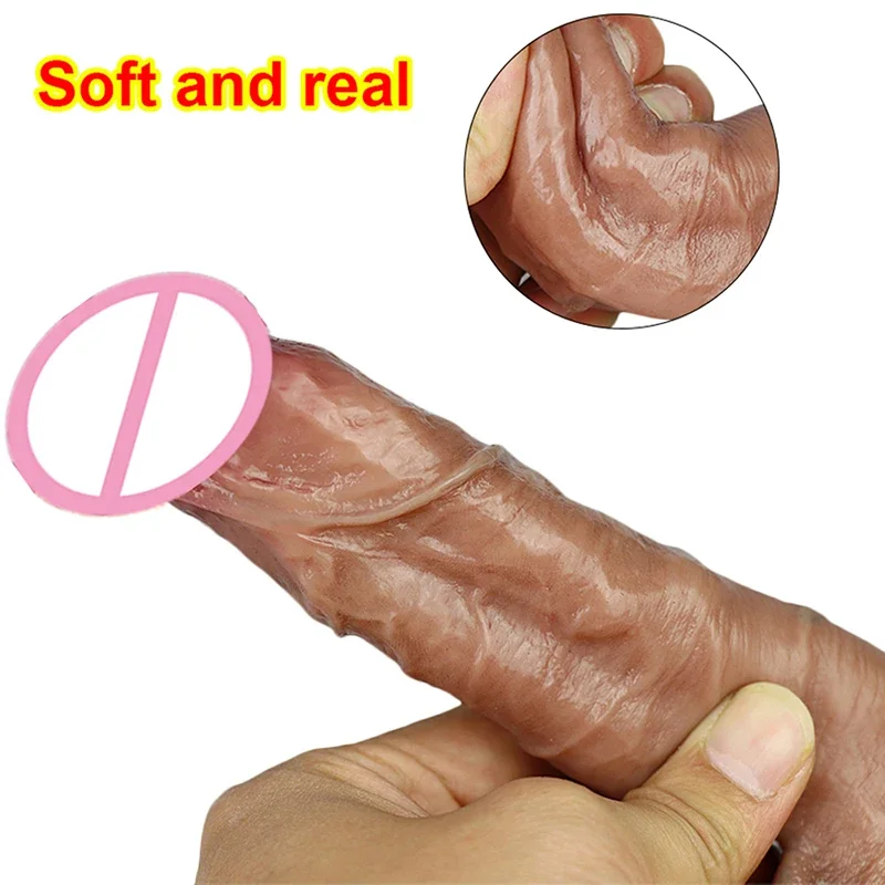 Super Realistic Liquid Silicone Dildo Perfect Gag Big Penis Huge Dick Gay Anal Sex Toys For Woman Strapon Female Masturbator