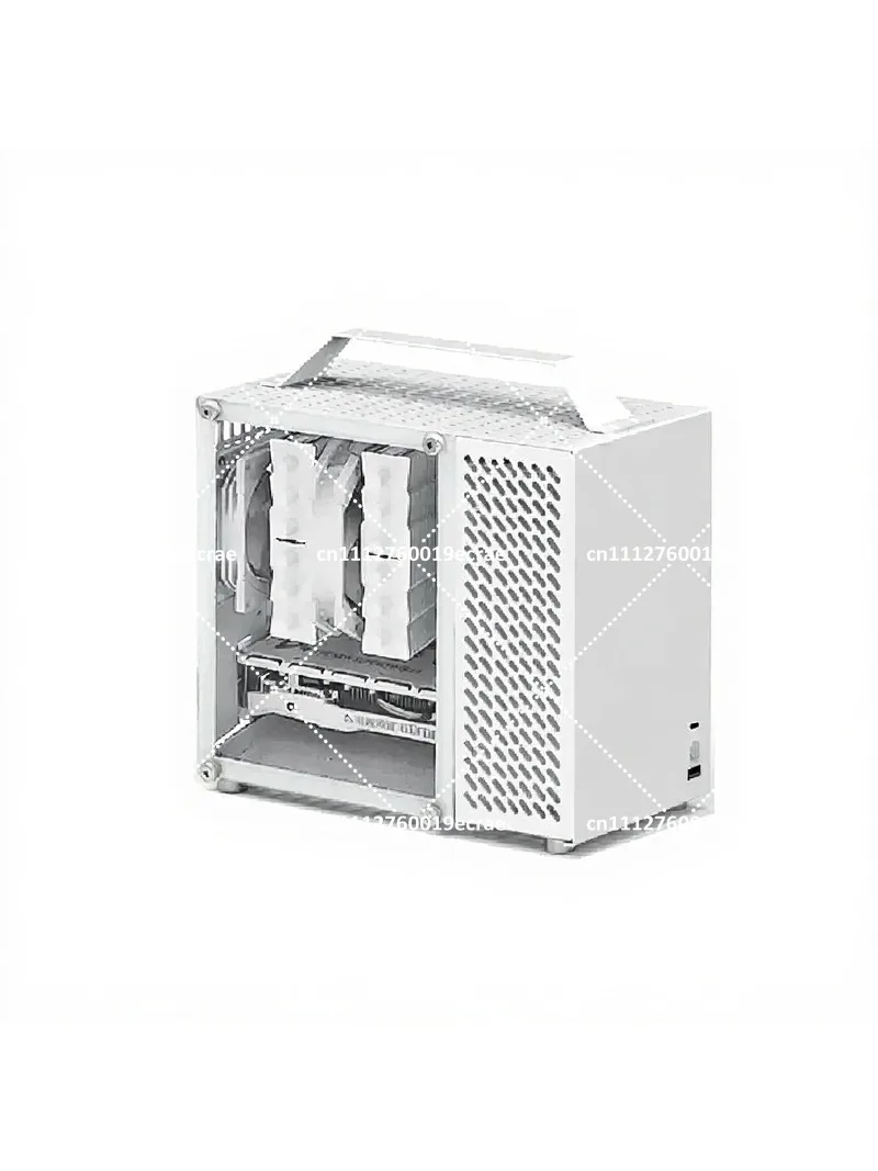 

ITX Handheld Portable Side Transparent Desktop Computer Case, All Aluminum SFX Power Supply Compatible, Non C24