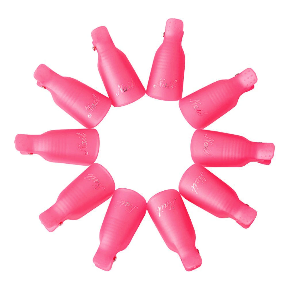 LULAA 10Pcs/16Pcs Plastic Acrylic Nail Art Soak Off Cap Clip UV Gel Polish Remover Wrap Tool Gel Nail Polish Remover Clips